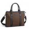 Men 's Canvas Laptop Bag - Brown/Gray/Black