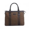 Men 's Canvas Laptop Bag - Brown/Gray/Black