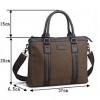 Men 's Canvas Laptop Bag - Brown/Gray/Black