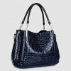 Women PU / Patent Leather Barrel Shoulder Bag / Tote - Blue / Red / Black