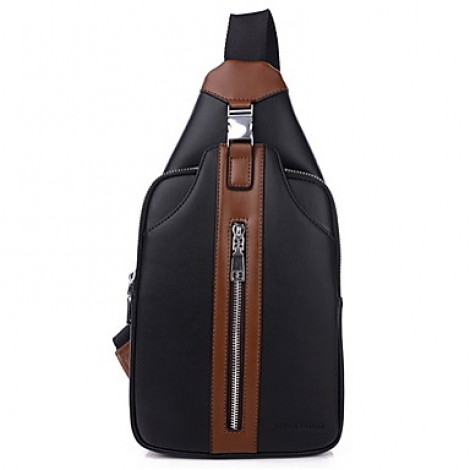 Men PU Baguette Shoulder Bag - Blue / Brown / Black