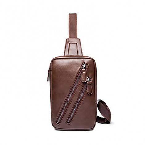 Men-Formal / Sports / Casual / Outdoor / Office & Career / Shopping-Poly urethane-Cross Body Bag-Brown