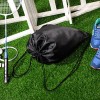 2Pcs Sports/Casual/Outdoor/Travel Shoe Storage Bag Drawstring BackPack Book Bag Rope bag Shoulder Straps(Blue+Black)